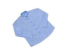 Load image into Gallery viewer, Baby Blue Striped Mandarin Shirt