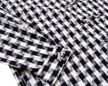 Load image into Gallery viewer, Black Chequered Mandarin Shirt