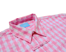 Load image into Gallery viewer, Pink Chequered Mandarin Shirt
