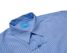 Load image into Gallery viewer, Baby Blue Striped Mandarin Shirt
